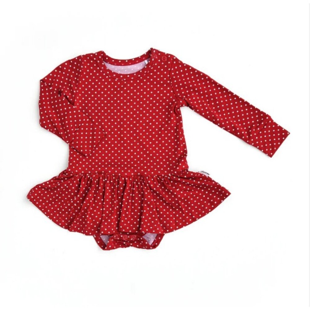 NWT Gigi And Max Ivy Red Dot Tutu Dress Girls 6 months Viscose Bamboo $38